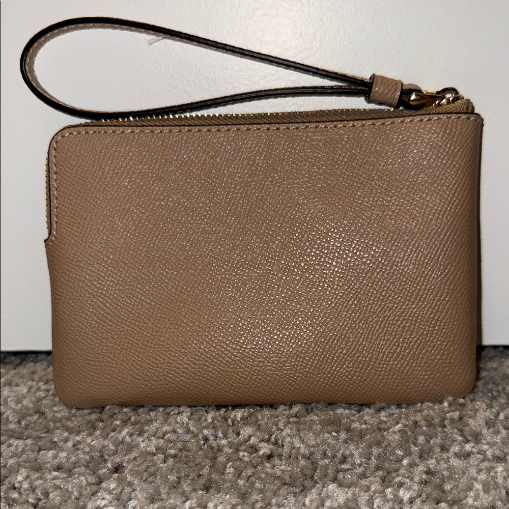 Coach Beige Wristlet with Gold Accents - Picture 3 of 5